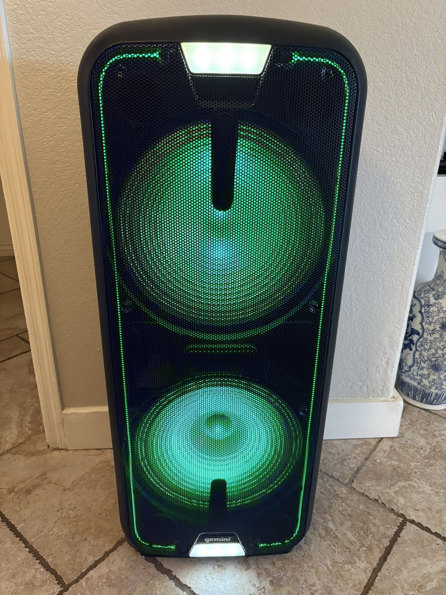 Gemini GSX-L2515BTB Dual 15" 2000W Bluetooth Party Speaker LED
