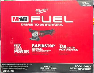 Milwaukee m18 fuel braking grinder