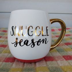 Snuggle Season" Ceramic Coffee Cocoa Mug W/ Gold Color Handle Threshold Target