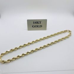 Brand new! 14K Diamond Cut Rope Chain. True to size 10mm 26 inches