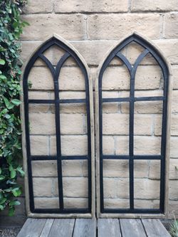 Set of 2, 46" H Halstito Arch Wood Frame Black Shabby Chic