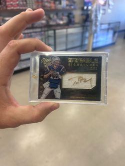 2015 Tom Brady on card autograph 10/10 bookend