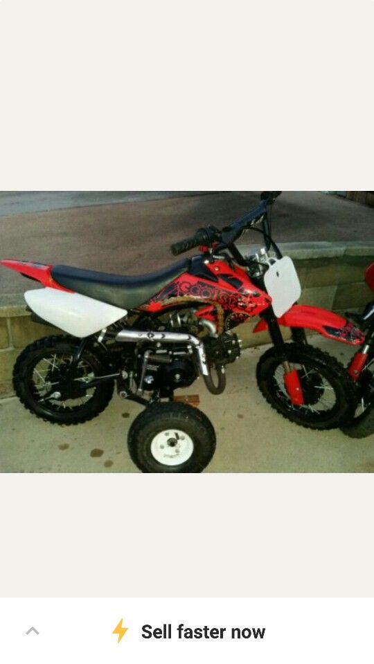 70cc coolster dirt bike with training wheels