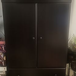 Dark Wood Armoire / Storage Cabinet