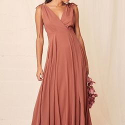 Rusty Rose Lulus Bridesmaid Dress