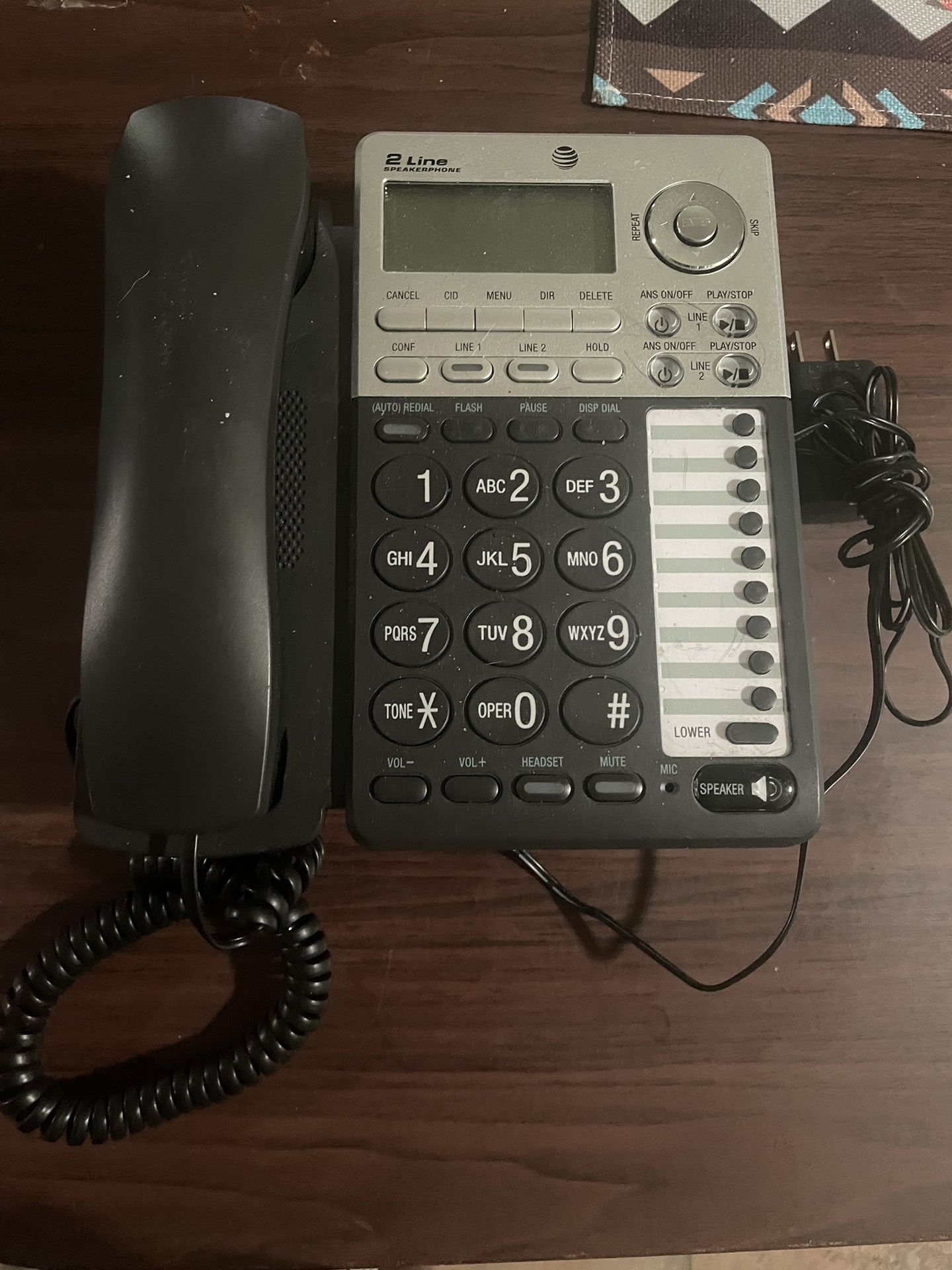 ATT 2 Line Speaker Phone And Answering Machine All In One Package 