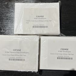 150 - RSVP A1 (4 Bar) Envelopes Sq Flap (3 5/8 x 5 1/8) for Invitations Notecards White