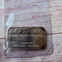 AC-Delco General Motors 1 Troy Oz Silver Bar