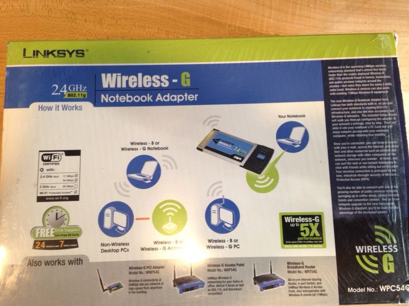 Linksys wireless notebook adapter
