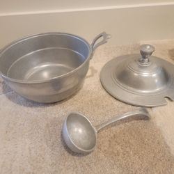 Vintage Wilton Pewter Soup Tureen and Ladle

