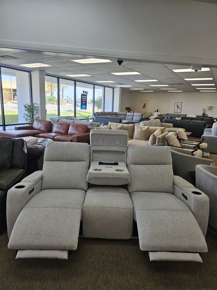Fabric Reclining Sofa  - Greymel 
