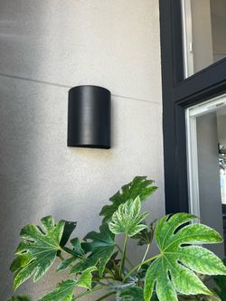 Bronze/blackCylinder Outdoor Wall Sconce