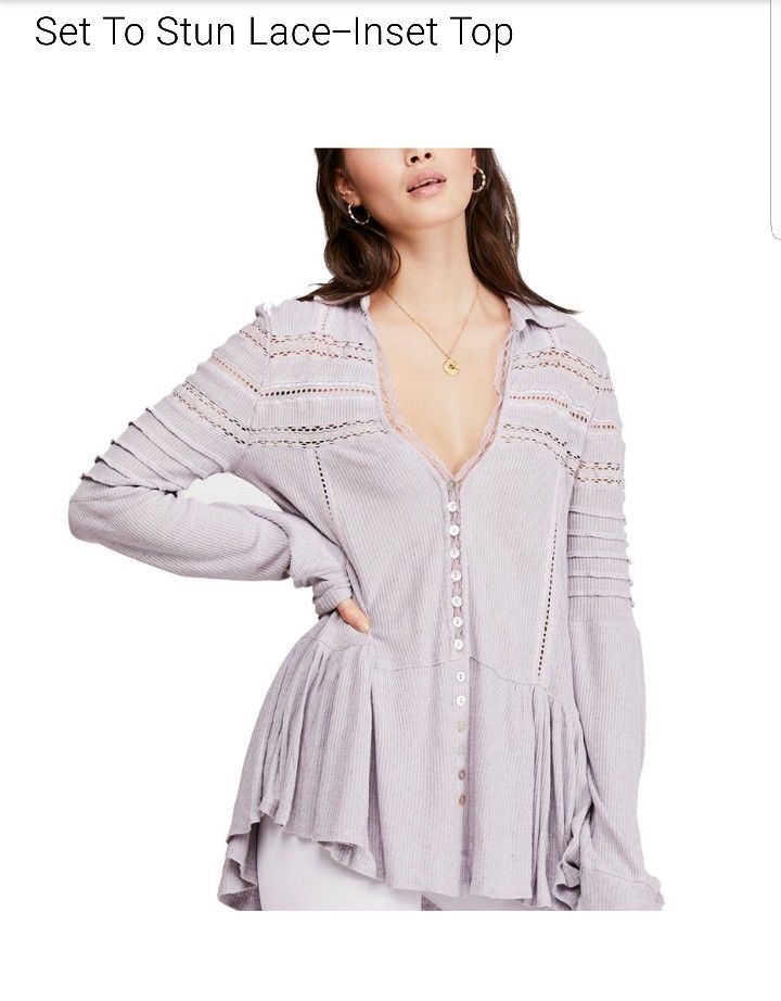 New Free People Tunic Top Size Medium Color Is Lilac
