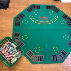 Poker table and chips
