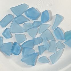 Sky Blue Sea Glass 25 Pieces