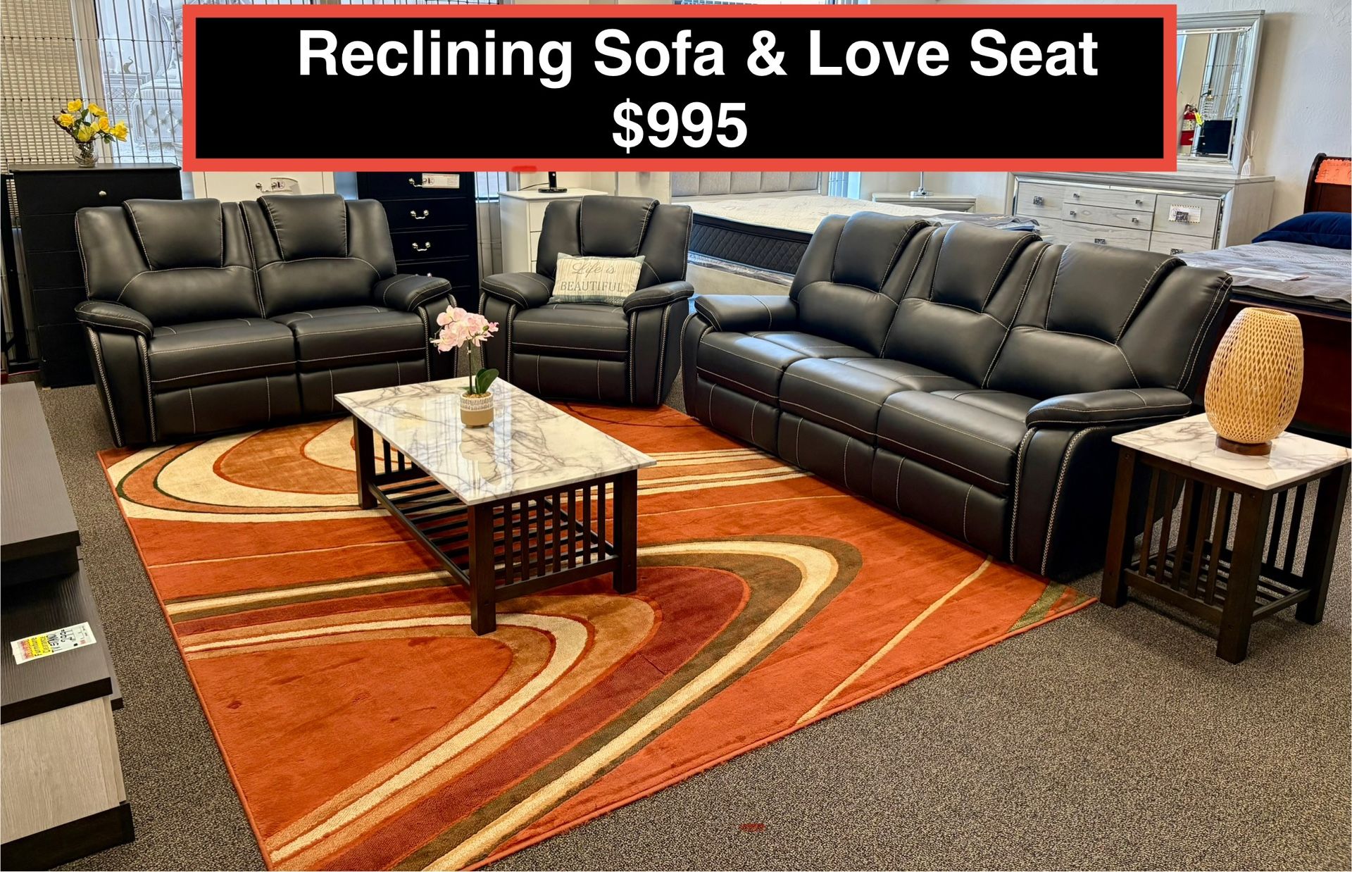STORE CLOSING !!!  Reclining Sofa And Love Seat 
