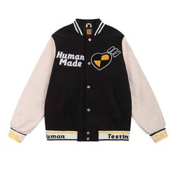 Black Letter Embroidered Baseball Jacket Human Made