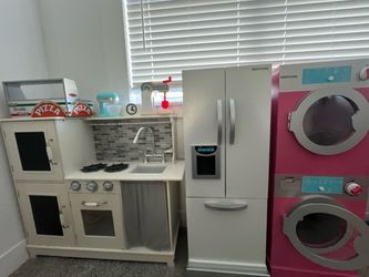 Kids Play Kitchen and Laundry Set