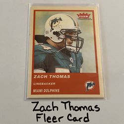 Zach Thomas Miami Dolphins Hall of Fame LB Fleer Card. 