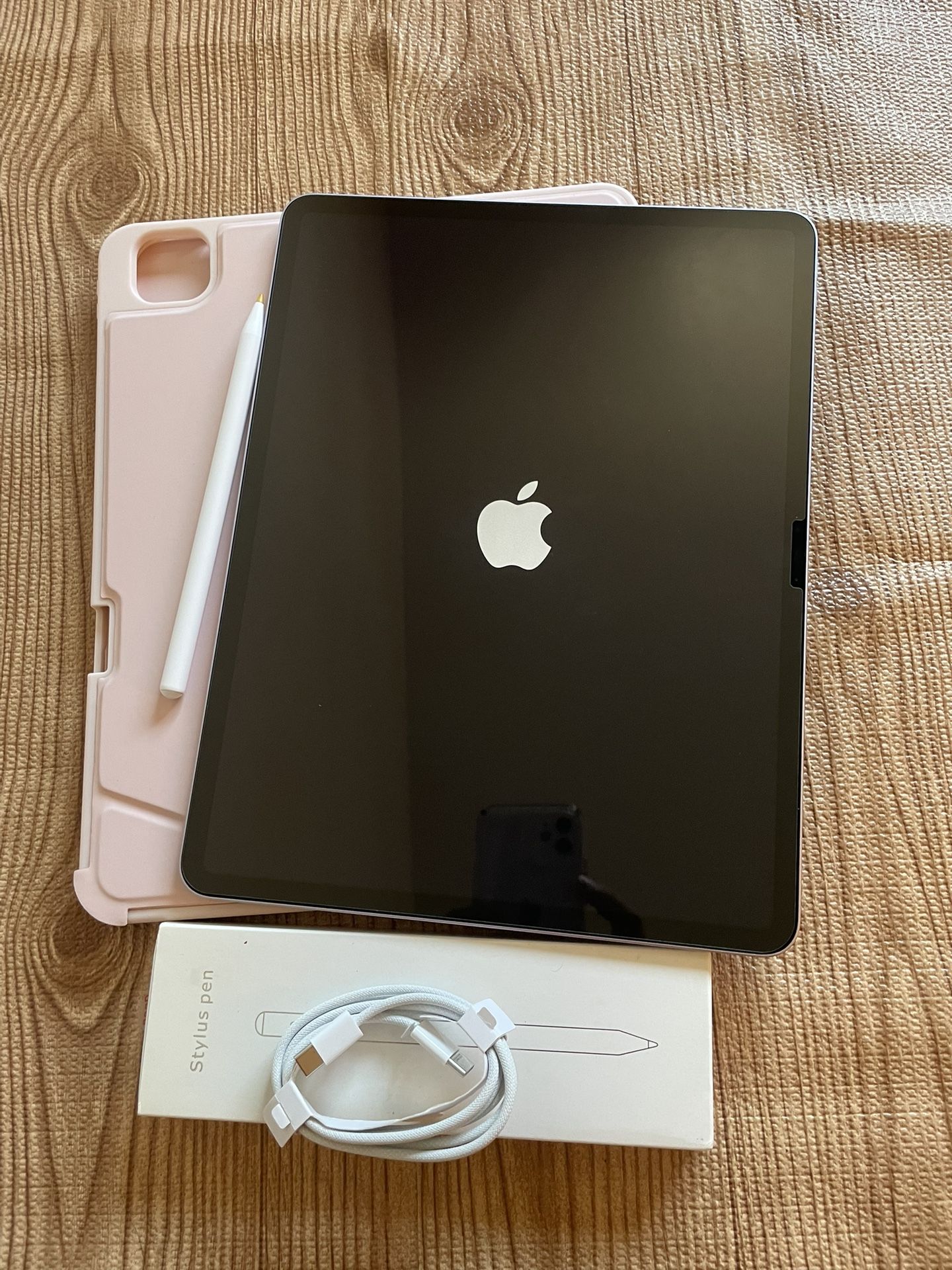 iPad Air 13” (M2 chip / 2024 / purple color) 128GB with pink keyboard case and stylus pen