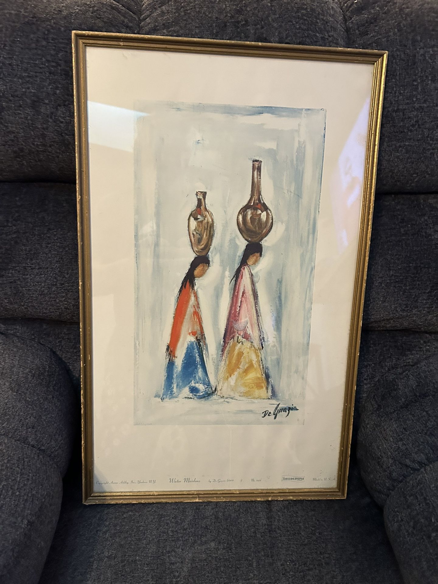 Vintage Ted Degrazia Water maidens print NICE