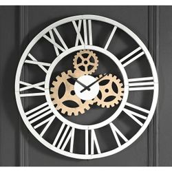 VINTAGE GLAM ROMAN NUMERAL MIRROR WALL HOME OFFICE CLOCK - RELOJ
