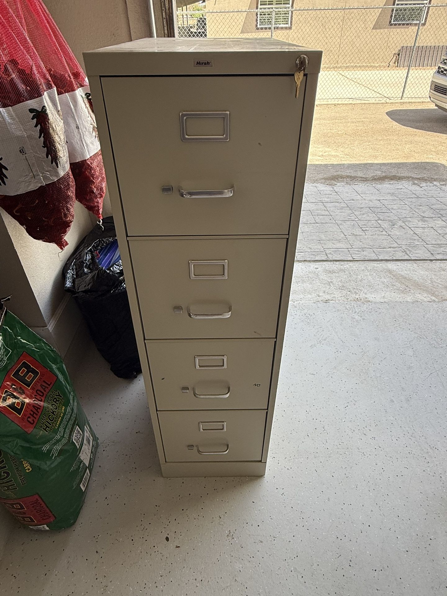 Heavy-Duty Hirsh 4-Drawer Metal Filing Cabinet - Tan - Perfect for Home Office!