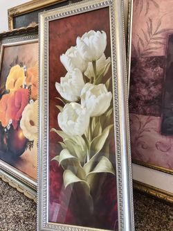 Beautiful White Flower Glass Painting!