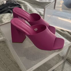 Pink Chunky Heel