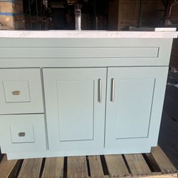 36” Green Vanity With Top