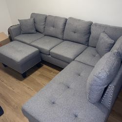 Gray Small Sectional Couch 