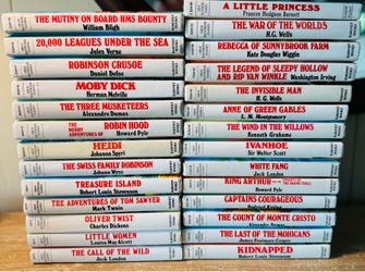 Great Illustrated Classics Lot of 27 Chapter Books, Moby Dick, Robinhood, Heidi