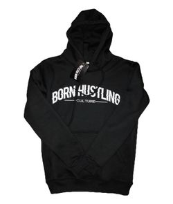 Black Embroidered Pullover Hoodie