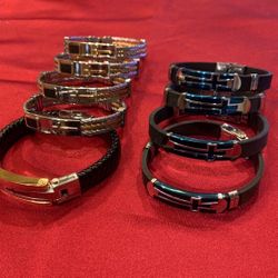 Resale Lot Of 16 New Stainless Steel Bracelets Necklaces Jewelry 