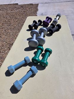 6 pair Exercise weights and one single