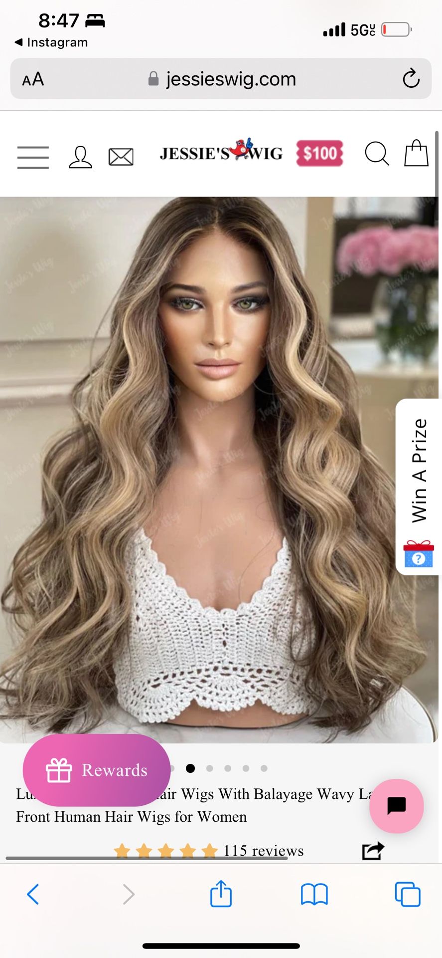 Blonde Human hair wig