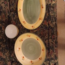 Large Serving Platter. Large Serving Bowl. Small Bowl.
