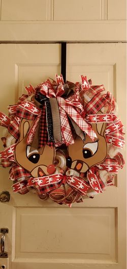 Rudolph the red nosed reindeer Christmas wreath