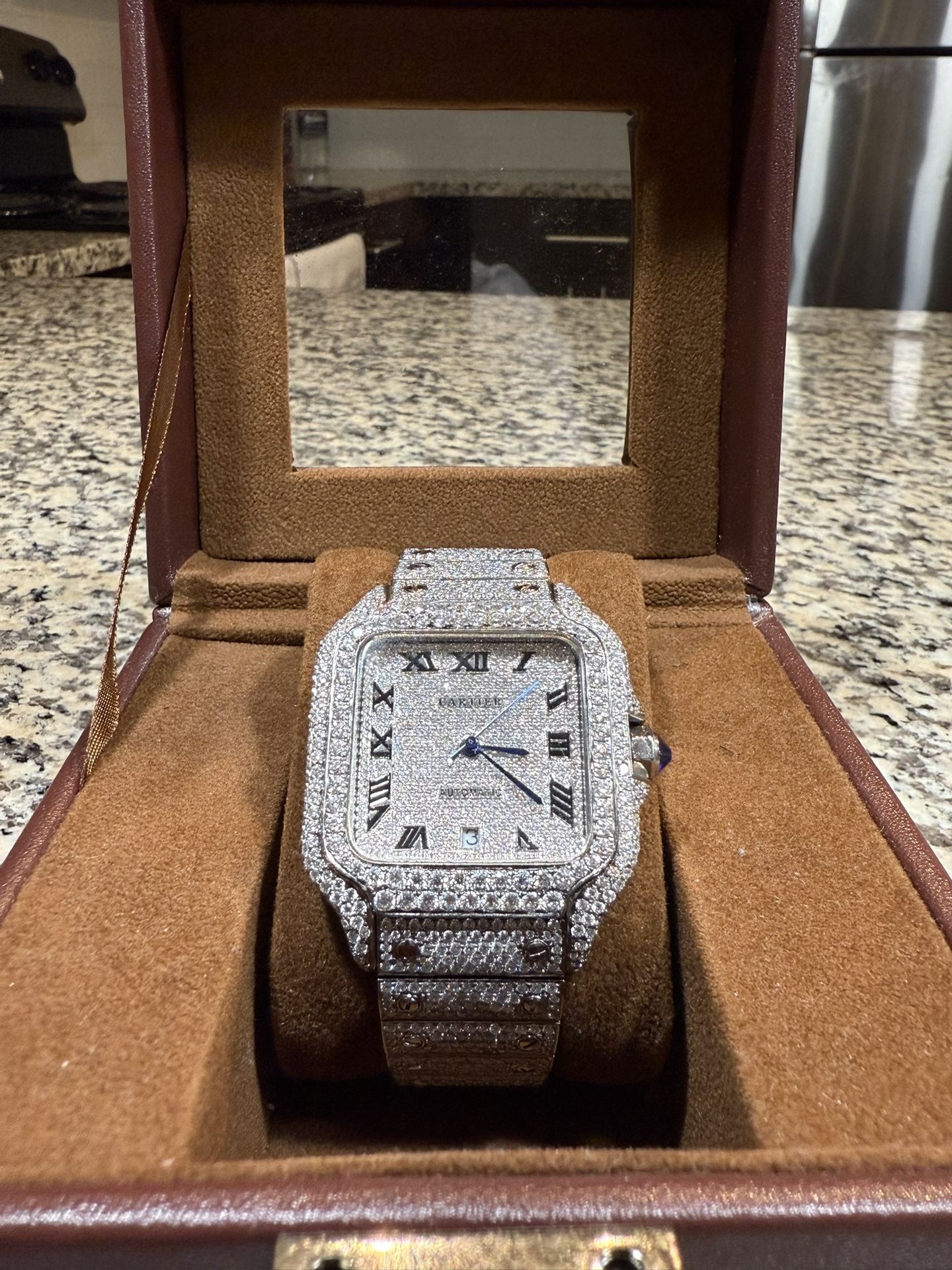 Cartier Bust Down Watch VVS Moissanite Fawless