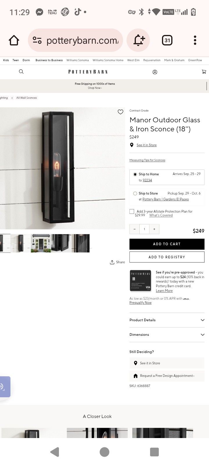 Monar Elongated single sconces (outdoor lighting)