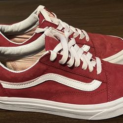 Vans Shoes Mens 4.5 Womens 6 Old Skool Sneakers Red Lace Up Casual Low
