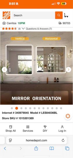 Bathroom anti fog vanity mirror LED