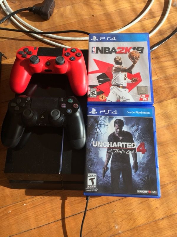 PS4 500GB two games two controllers. No trades