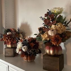 Fall Pumpkin Artificial Flower Centerpieces 