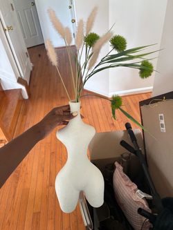 White Female Body Form Vase