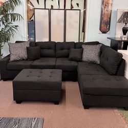 🔥 Hot Deal 🔥 Brand New 2pc Reversible Sectional With Ottoman $799, Finance Available, Delivery Available 