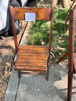 Antique wooden folding chairs