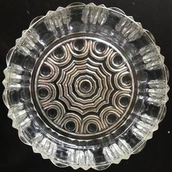 Vintage Depression Anchor Hocking Old Cafe Glass Thumbprint Bowl