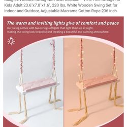 Mingtex Wooden Swing with Seat Cushion