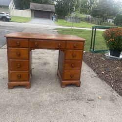 Antique Wooden Desk , 8 Dovetail Drawers, Solid & Sturdy, 45w, 22 deep, 30 hi, $125